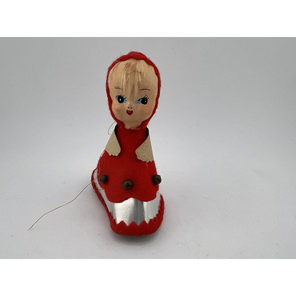 Vintage Home Decorative Happy Holidays Christmas Tree Girl Doll‎ Ornament
